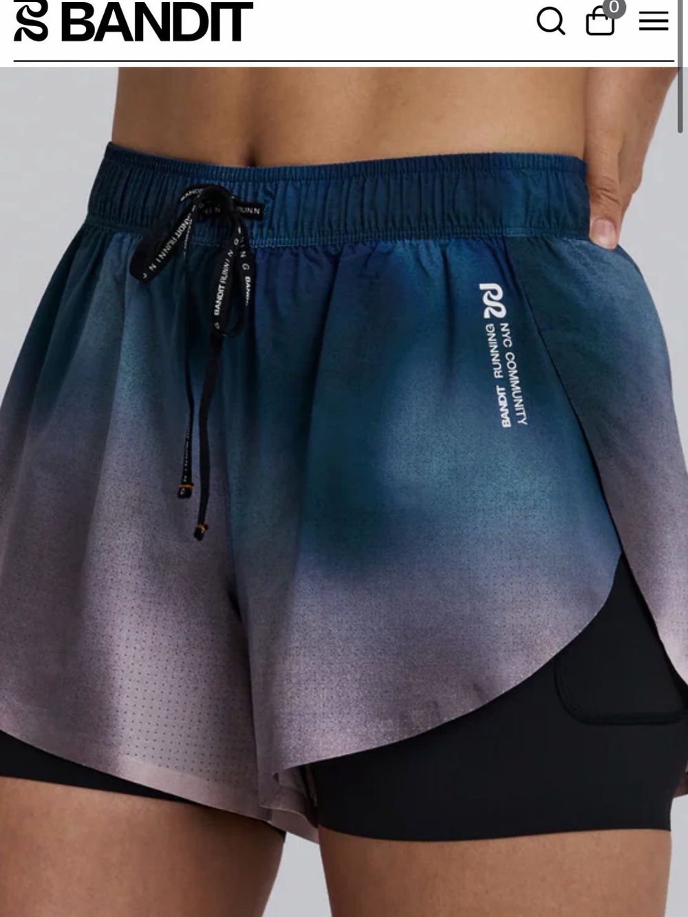 Bandit Gradient Teal-Blue Women's Athletic Shorts with Built-In Liner